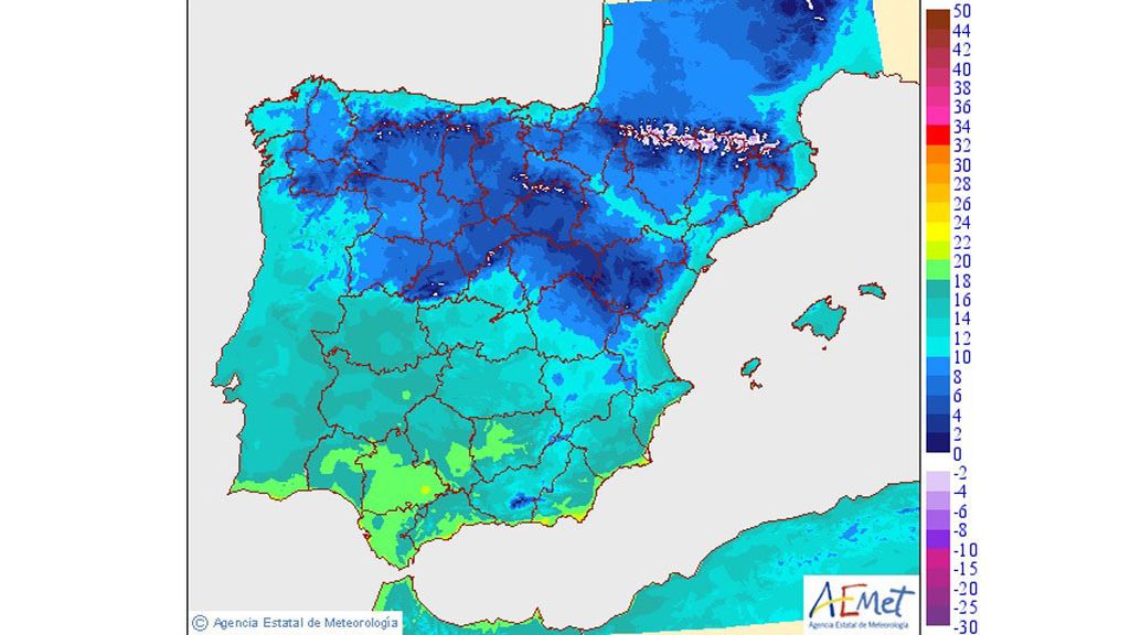 AEMET: máximas lunes