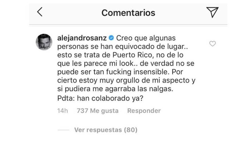 comentarios Alejandro Sanz comentarios Alejandro Sanz