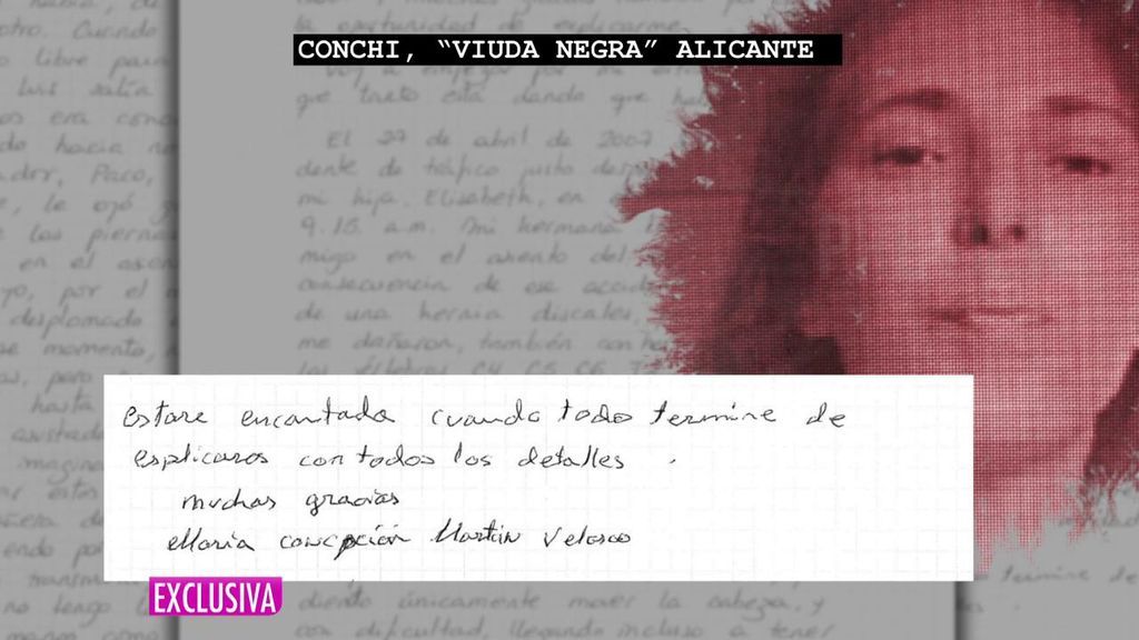 Carta de la viuda negra de Alicante