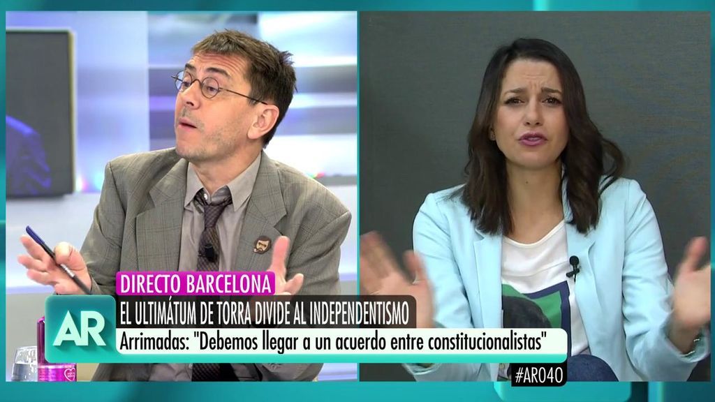 Rifirrafe entre Monedero y Arrimadas: "Te quieres apropiar de España y de la Constitución"