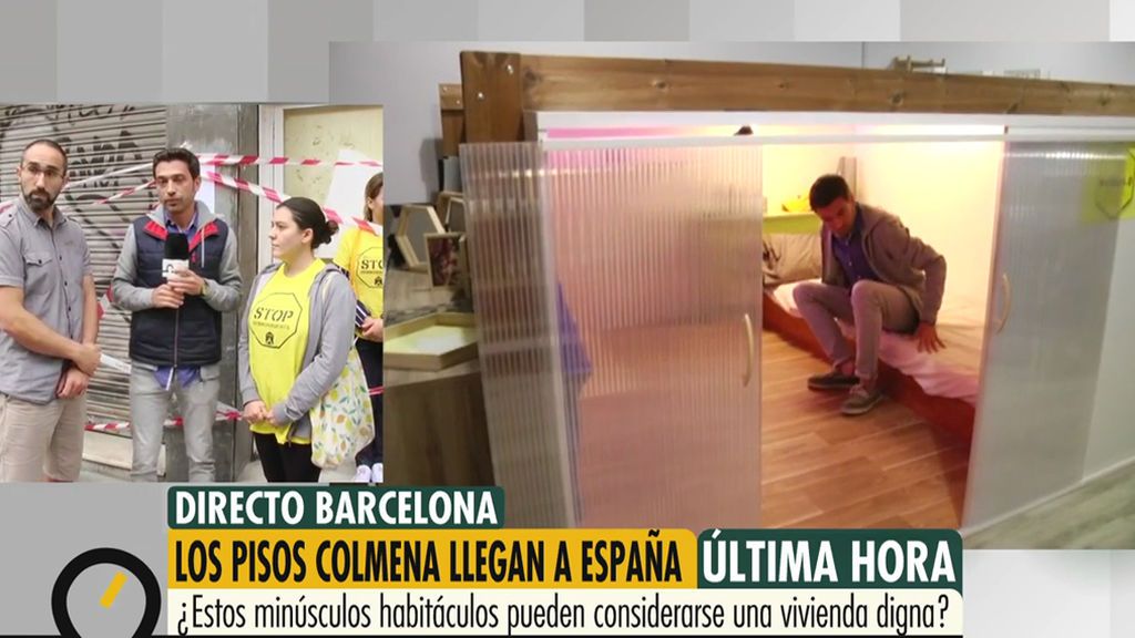 Manifestantes contra los pisos colmena se enfrentan al promotor: "Es como un albergue de indigentes pero en el que tienes que pagar 200 euros por cama"