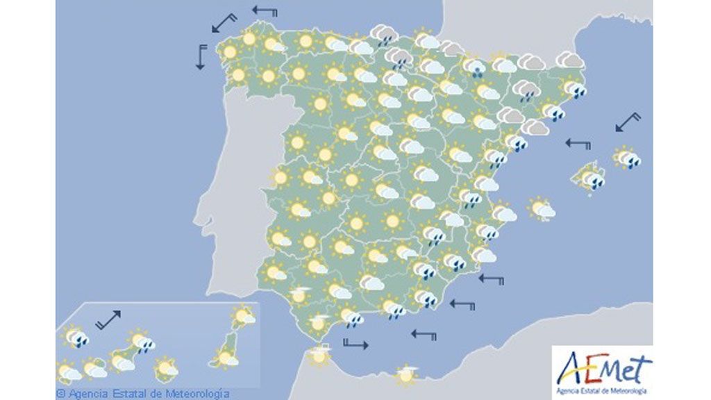 AEMET: tiempo lunes