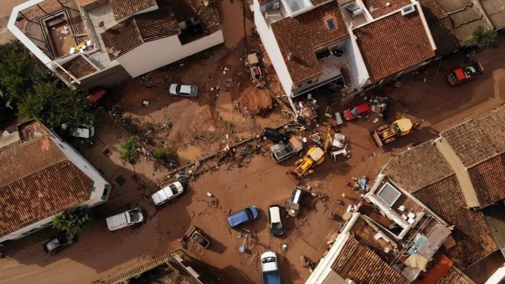 Los destrozos de las inundaciones a vista de dron