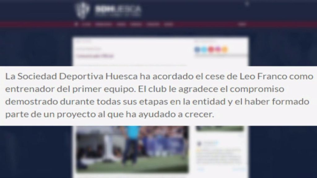 Cae el primer entrenador de La Liga: El Huesca destituye a Leo Franco
