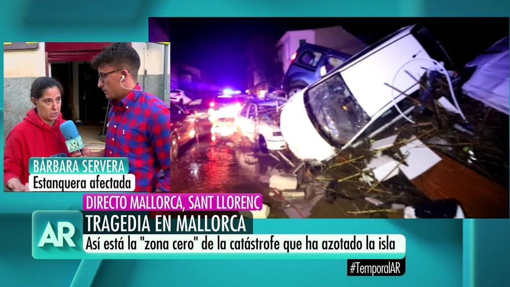 Estanquera afectada en Sant Llorenç: "El agua reventó la puerta y arrasó con todo"