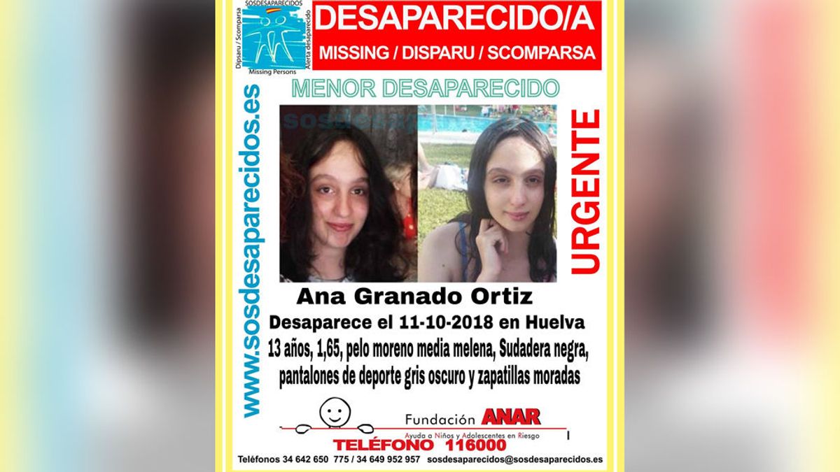 Investigan la desaparición de una menor de 13 años en Huelva