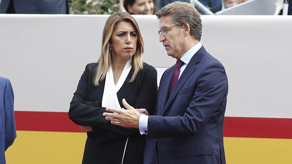 Díaz y Feijóo, con gestos serios