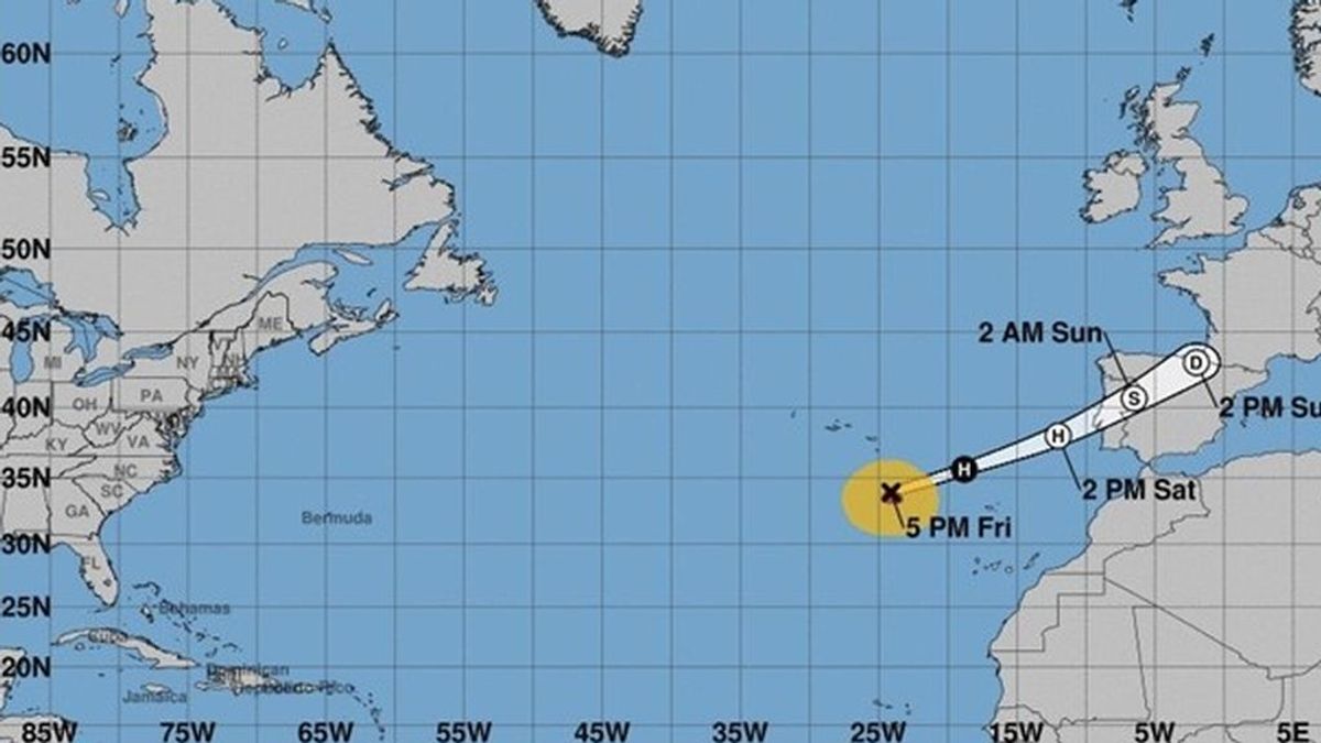 Leslie llegará a la península ibérica con fuertes vientos y lluvias