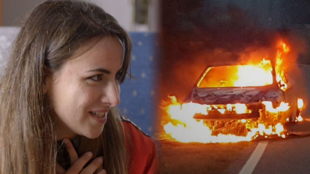 Eva se emociona al recordar cómo consiguió escapar de su coche ardiendo
