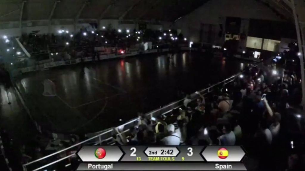 Así fue el apagón en la final de hockey que provocó el huracán Leslie
