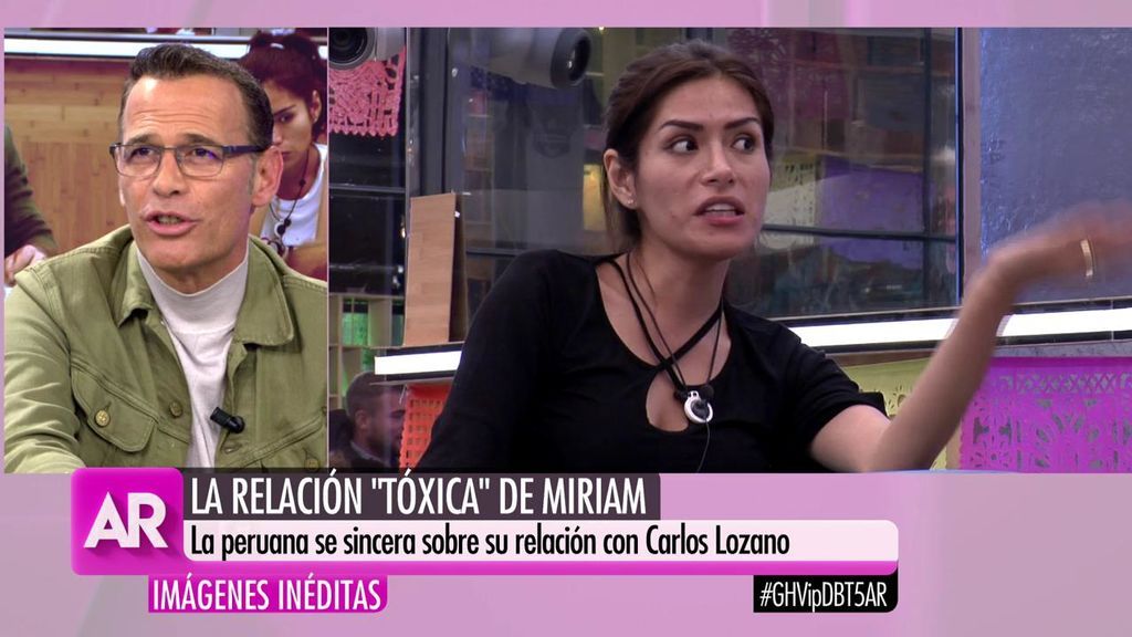 Miriam Saavedra, sobre Carlos Lozano: "Yo le quiero, pero es un amor tóxico"