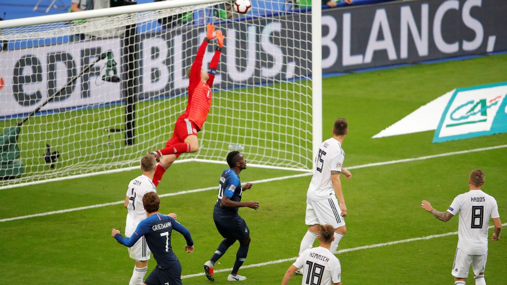 Conexión rojiblanca en Francia: Lucas pone el balón y Griezmann cabecea a la escuadra