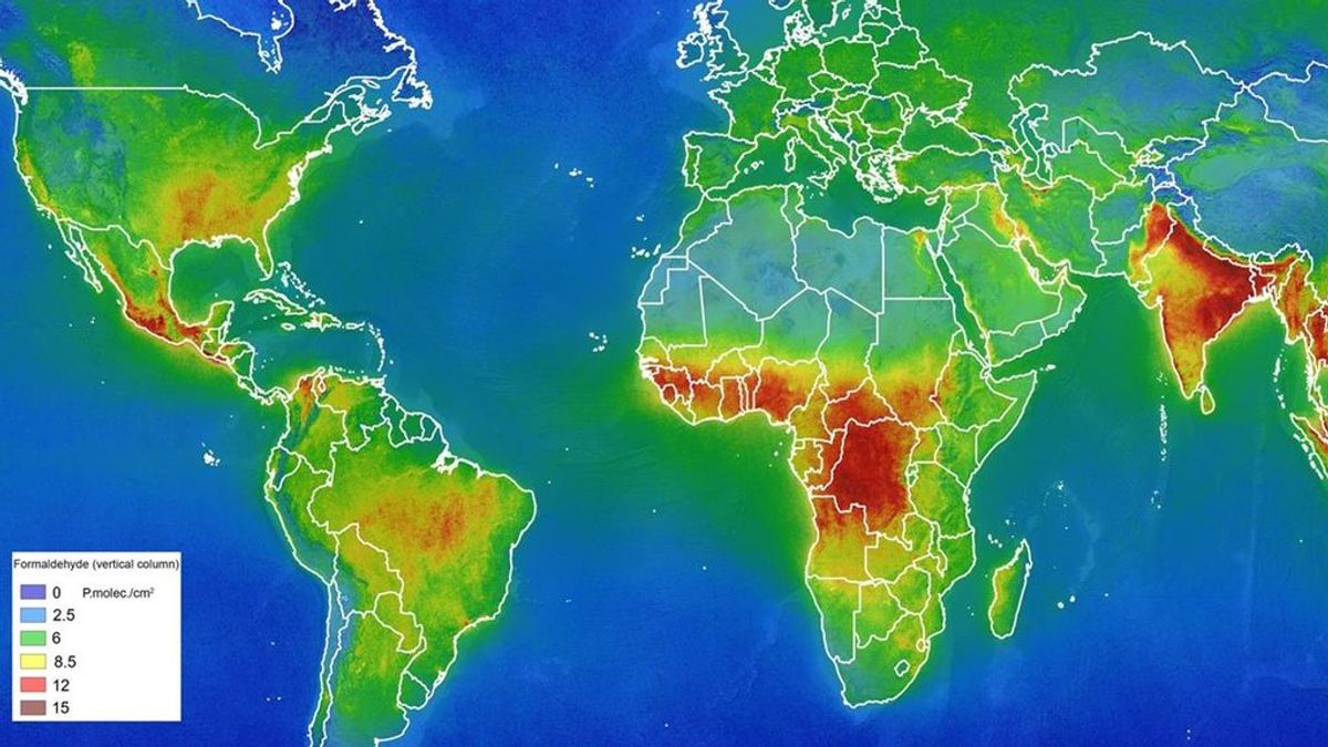 Un satélite descubre grandes cantidades de aire contaminado en Africa, India y el sudeste asiático