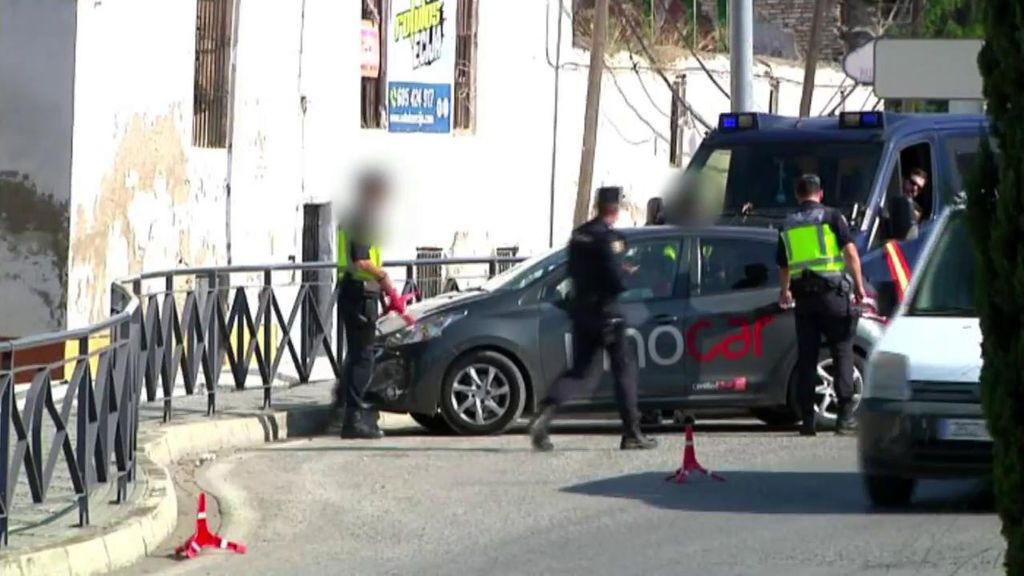 Despliegue policial a la llegada a los juzgados de los detenidos por el tiroteo de Écija