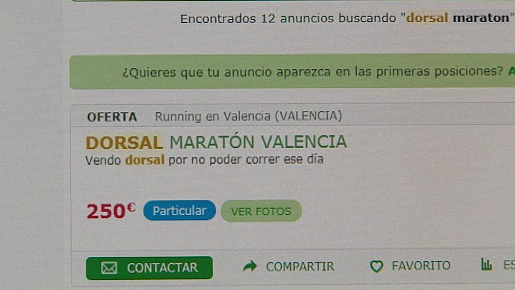 Reventa de dorsales para el maratón de Valencia: 250 € por poder correr