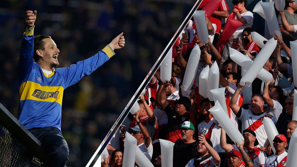 El duelo más picante: las peñas de Boca Juniors y River Plate en España se vacilan en directo antes de la Libertadores