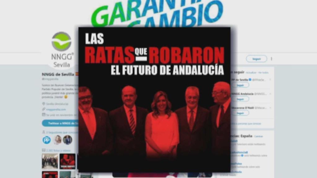 "Las ratas que robaron el futuro de Andalucía”: Así llaman las NNGG del PP a los socialistas andaluces