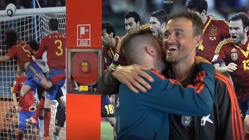 ¿Reconciliación? Captamos el abrazo entre Luis Enrique y Jordi Alba
