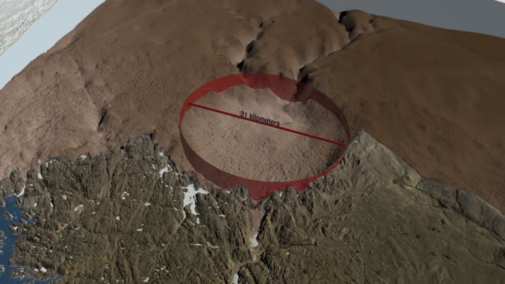 Diámetro del cráter de Groenlandia