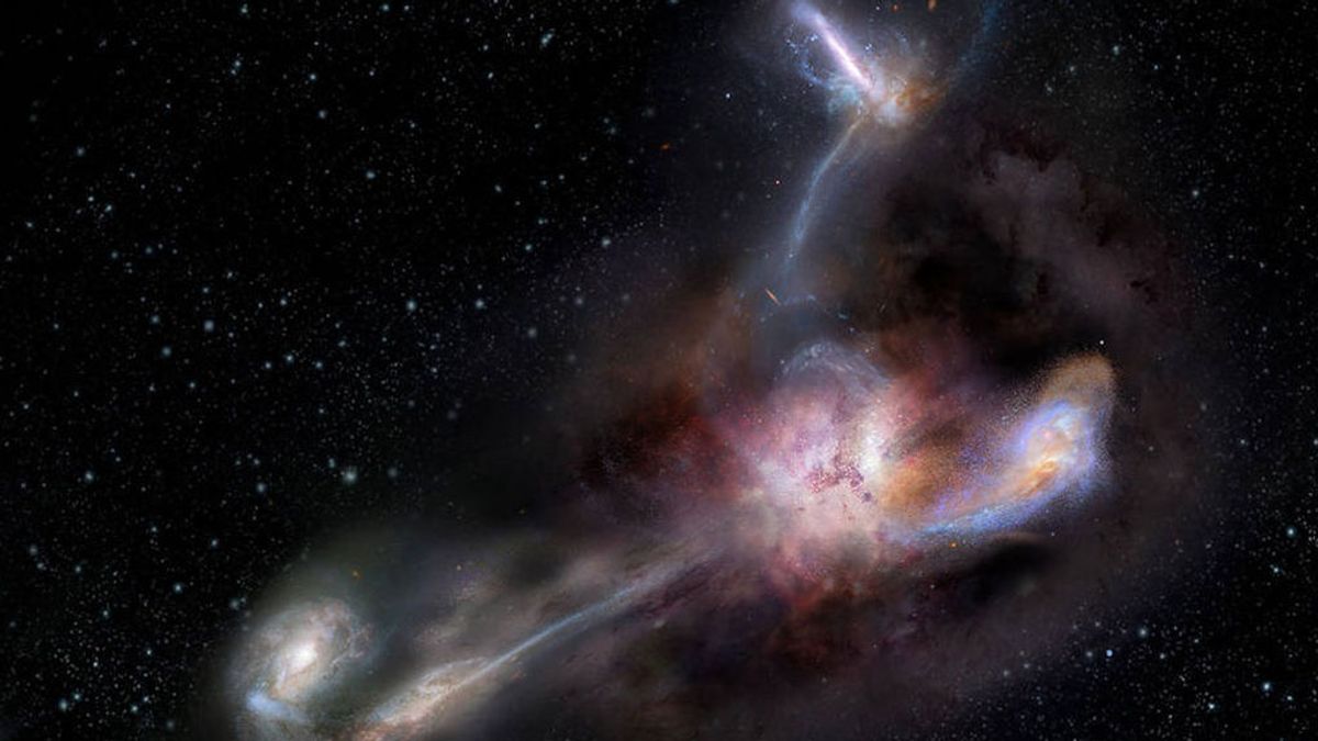 La galaxia más luminosa que canibaliza a sus vecinas
