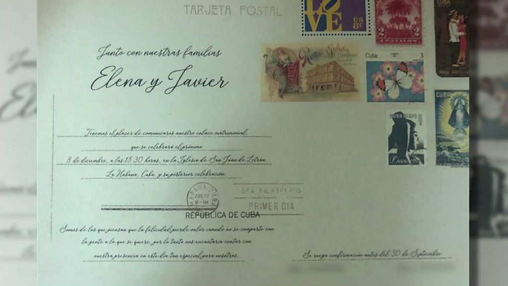 Primicia: Tenemos las invitaciones de boda de Elena Tablada y Javier Ungría