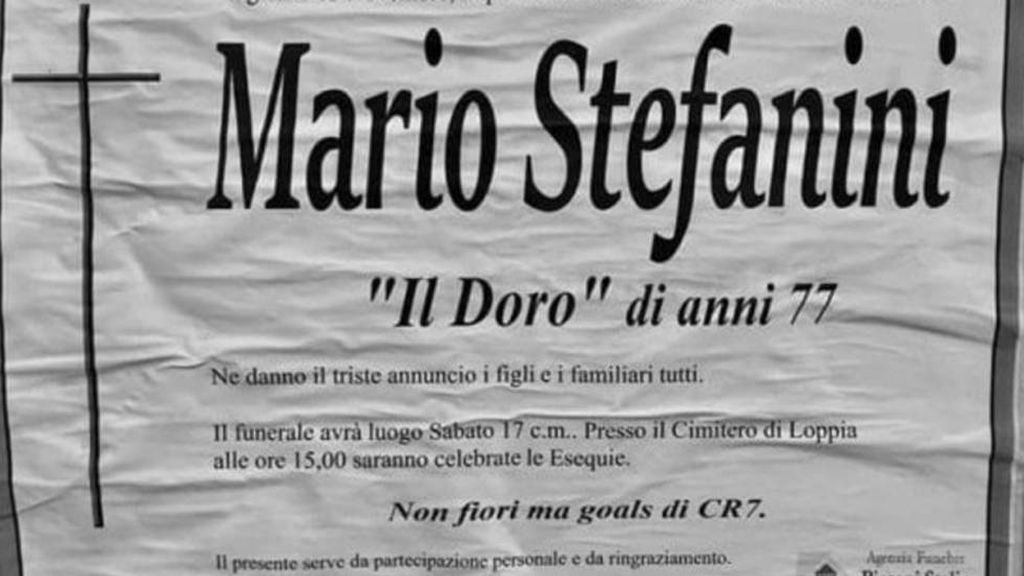 La esquela viral de un seguidor de la Juve: “No quiero flores, sólo goles de Cristiano Ronaldo”