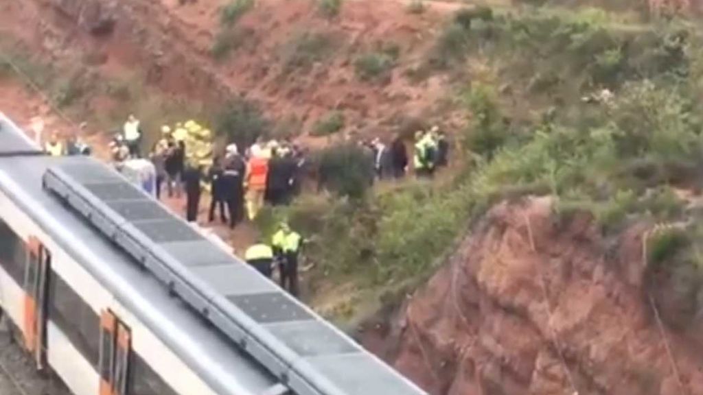 Así ha quedado el tren que ha descarrilado en Terrassa