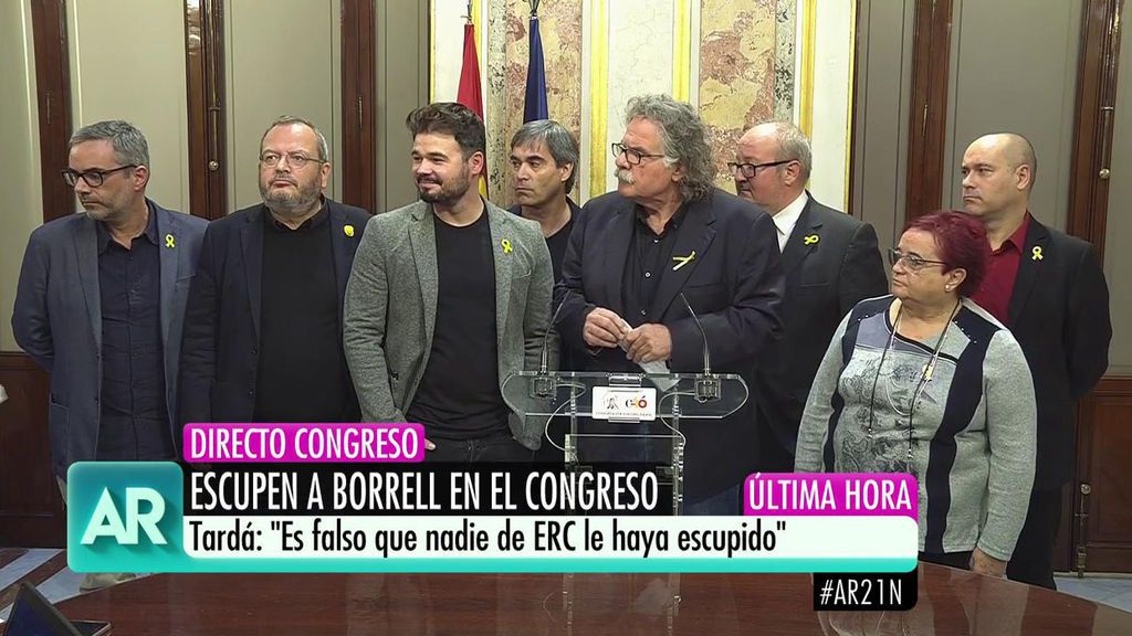 Tardà: "Es falso que nadie de ERC haya escupido a Borrell"