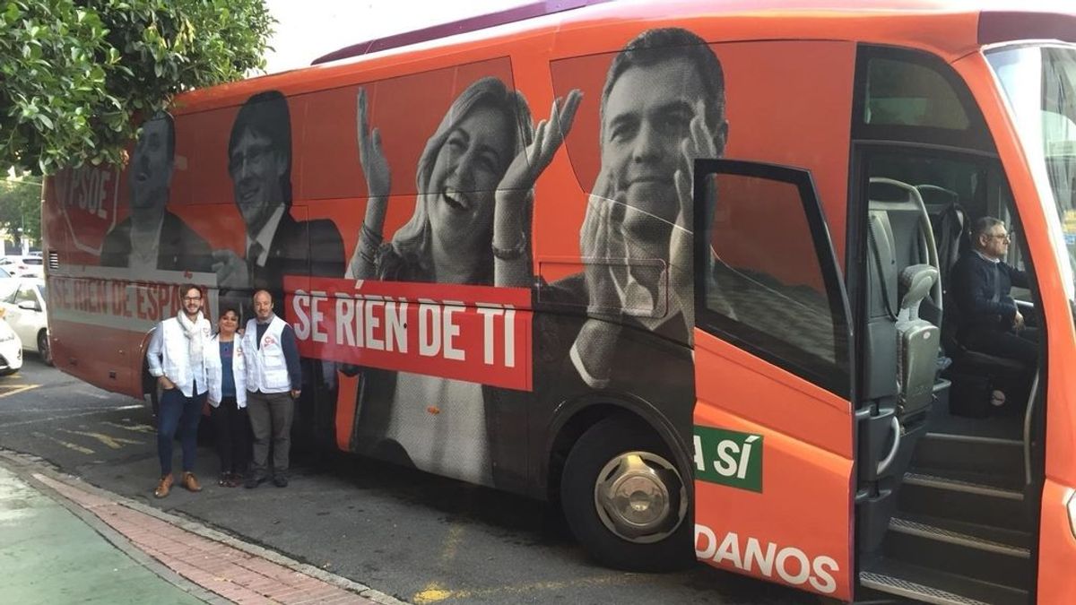 Ciudadanos vuelve a montar  un autobús con pegatinas tras criticar al de Podemos