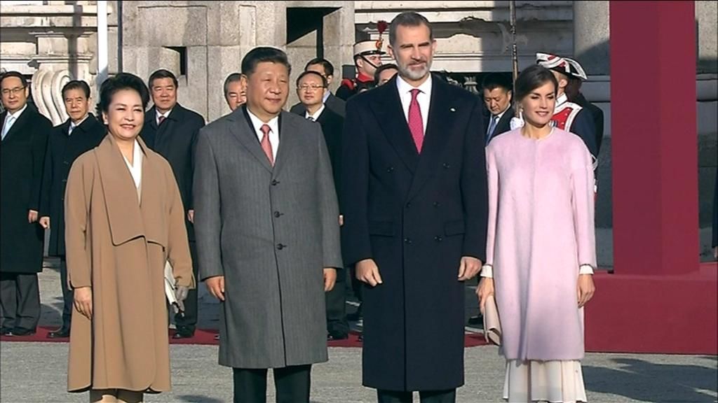 El presidente chino, recibido en Madrid con todos los honores