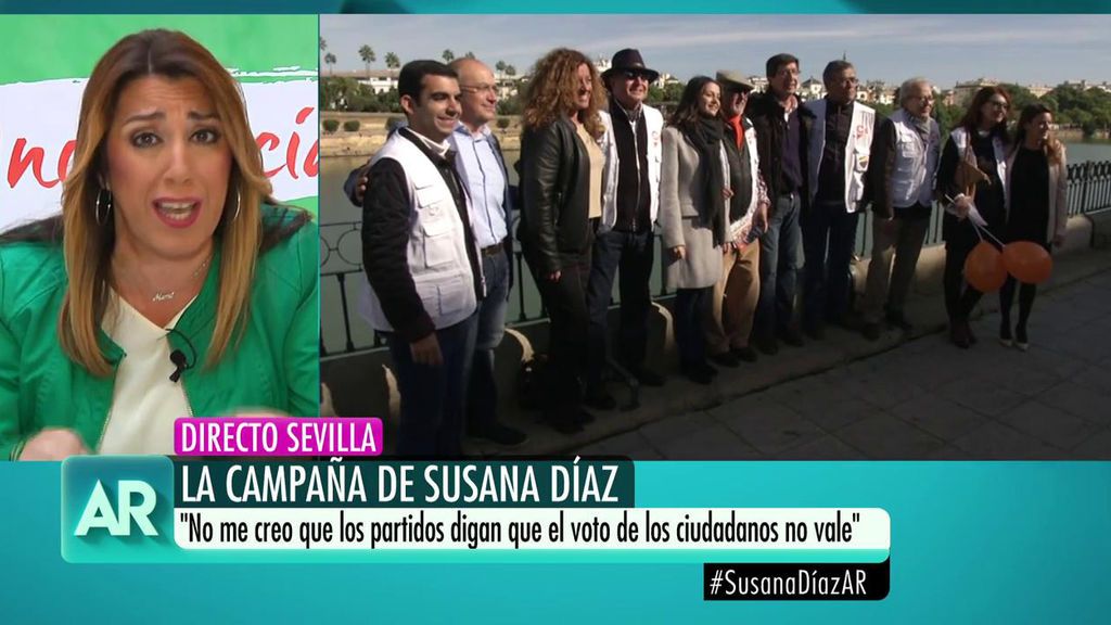 Susana Díaz: "No me creo que los partidos digan que los votos de los andaluces no valen"