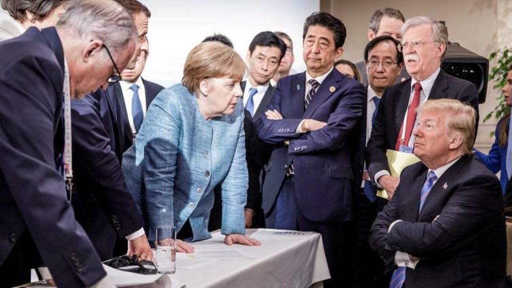 La imagen del G7: Trump contra todos