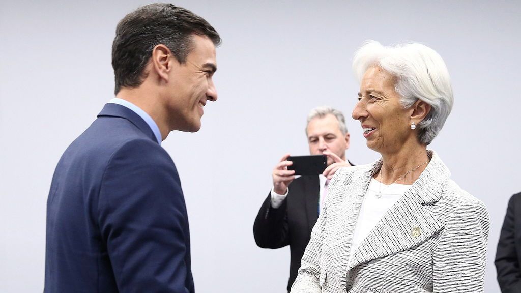 Pedro Sánchez se reúne con la directora del FMI, Christine Lagarde