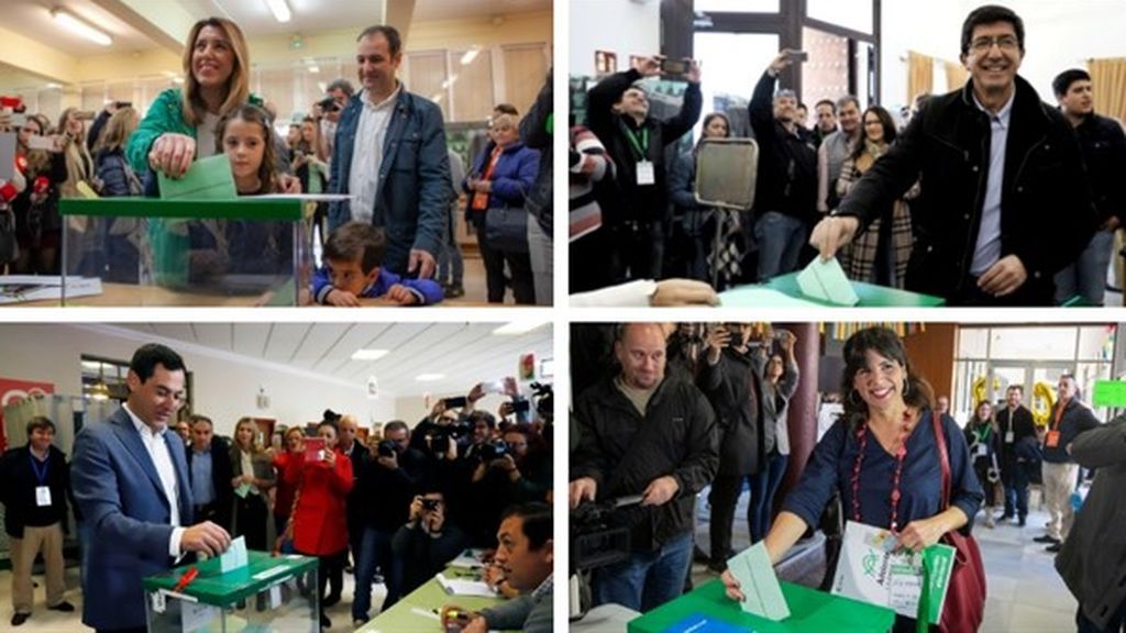Los candidatos de las elecciones de Andalucía llaman a la "participación masiva" tras votar