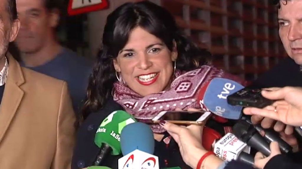 Teresa Rodríguez, en su llegada a la sede de Adelante Andalucía: "Tenemos buenas sensaciones"