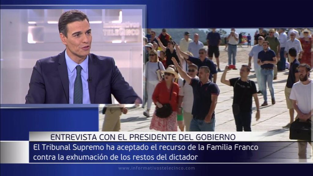 Pedro Sánchez: “el Gobierno de España tiene muy claro que se va a producir la exhumación del dictador”