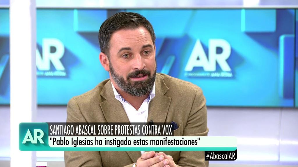 Santiago Abascal: "Pablo Iglesias es reponsable de cualquier agresión contra VOX"