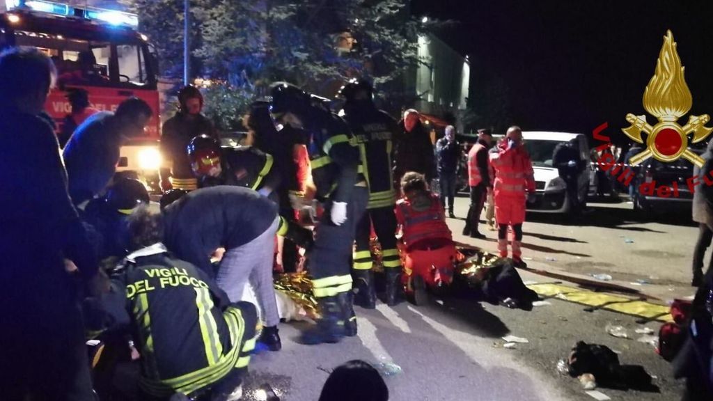 Seis muertos en una estampida a la salida de una discoteca en Italia