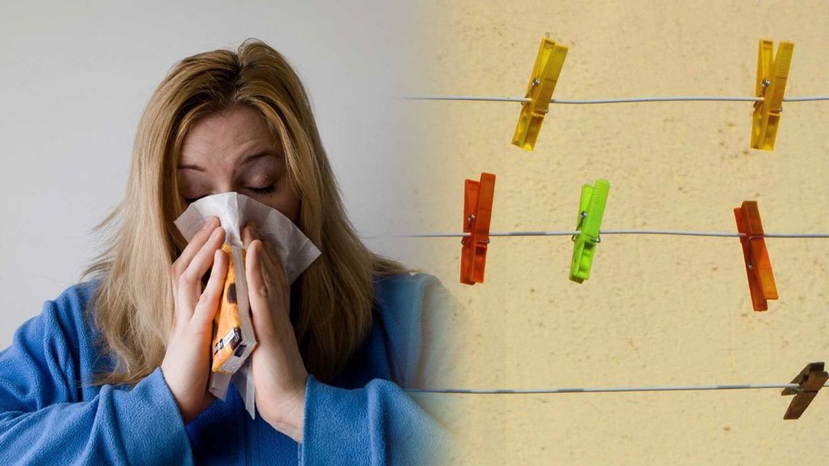 Asma, rinitis, infecciones: todo lo que puedes pillar por tender dentro de casa