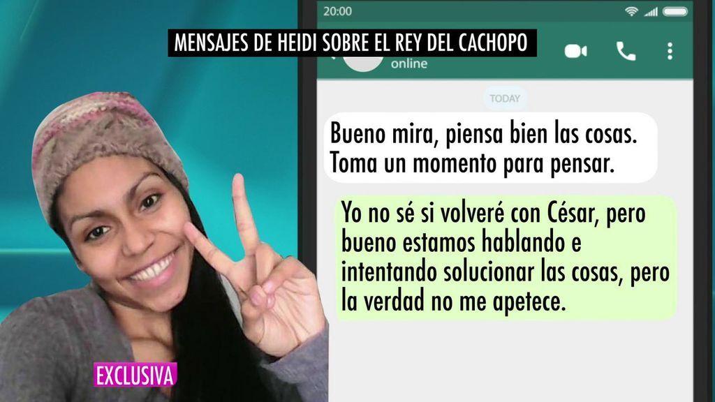 Los mensajes de Heidi: "Me he separado de César, no se puede vivir así"