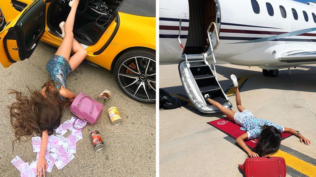 La última estupidez de los millonarios en Instagram: fingir caerse de boca rodeados de cosas lujosas