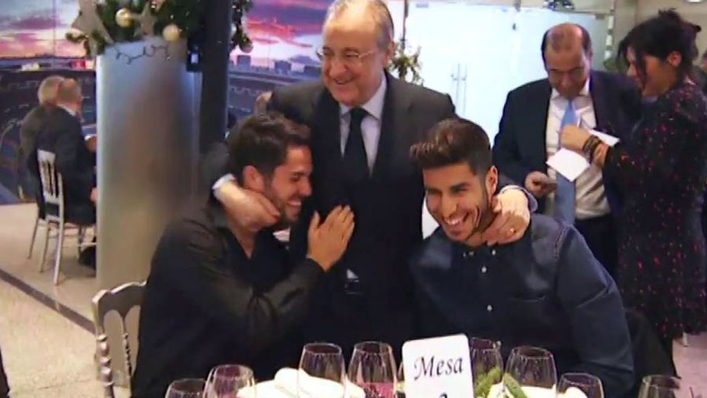 El cariñoso saludo de Florentino Pérez a Isco y Marco Asensio El cariñoso saludo de Florentino Pérez a Isco y Marco Asensio