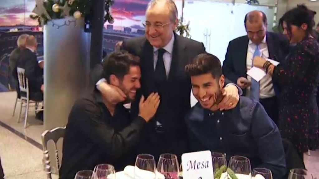 El cariñoso saludo de Florentino Pérez a Isco y Marco Asensio