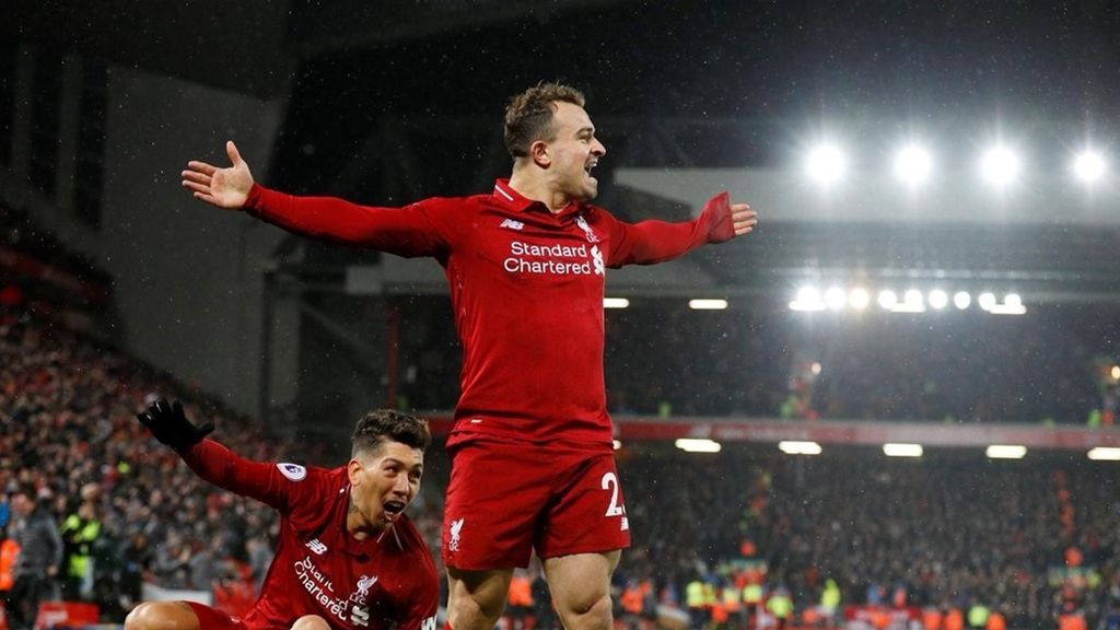 Shaqiri hace líder al Liverpool a costa del Manchester de Mourinho (3-1)