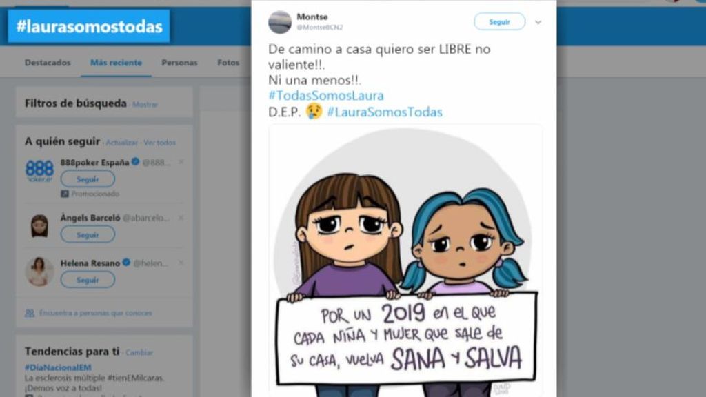 #LauraSomosTodas, la etiqueta que colma la indignación de las mujeres en las redes