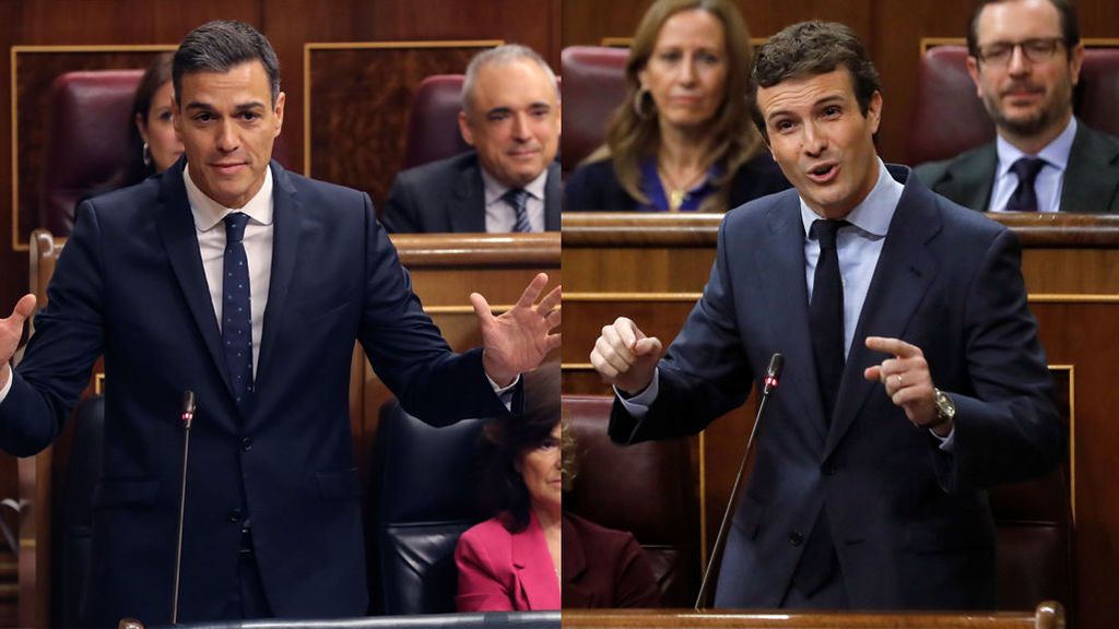 Casado y Sánchez se enzarzan en el Congreso a cuenta de Torra