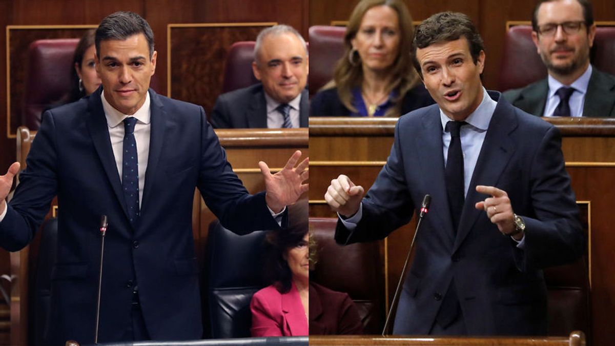 Casado y Sánchez se enzarzan en el Congreso a cuenta de Torra