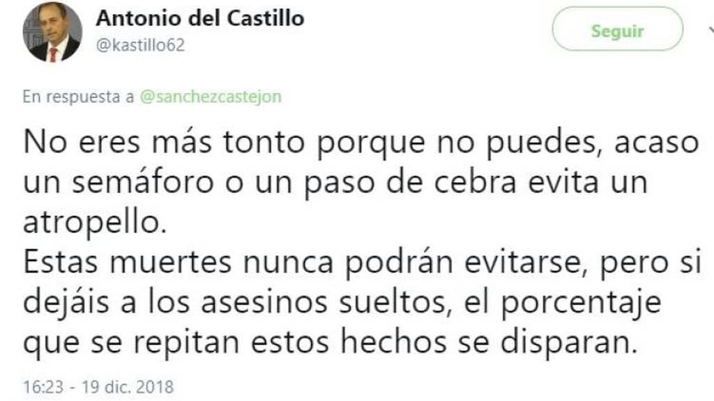 Zasca del padre de Marta del Castillo a Pedro Sánchez: “No eres más tonto porque no puedes” Zasca del padre de Marta del Castillo a Pedro Sánchez: “No eres más tonto porque no puedes”