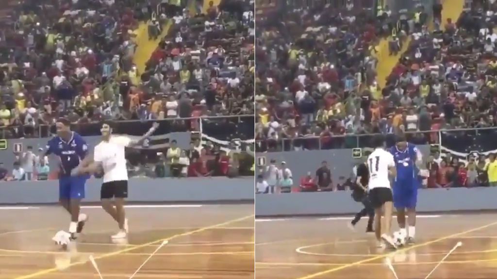 Un ‘freestyler’ reta a Ronaldinho y acaba humillado Un ‘freestyler’ reta a Ronaldinho y acaba humillado