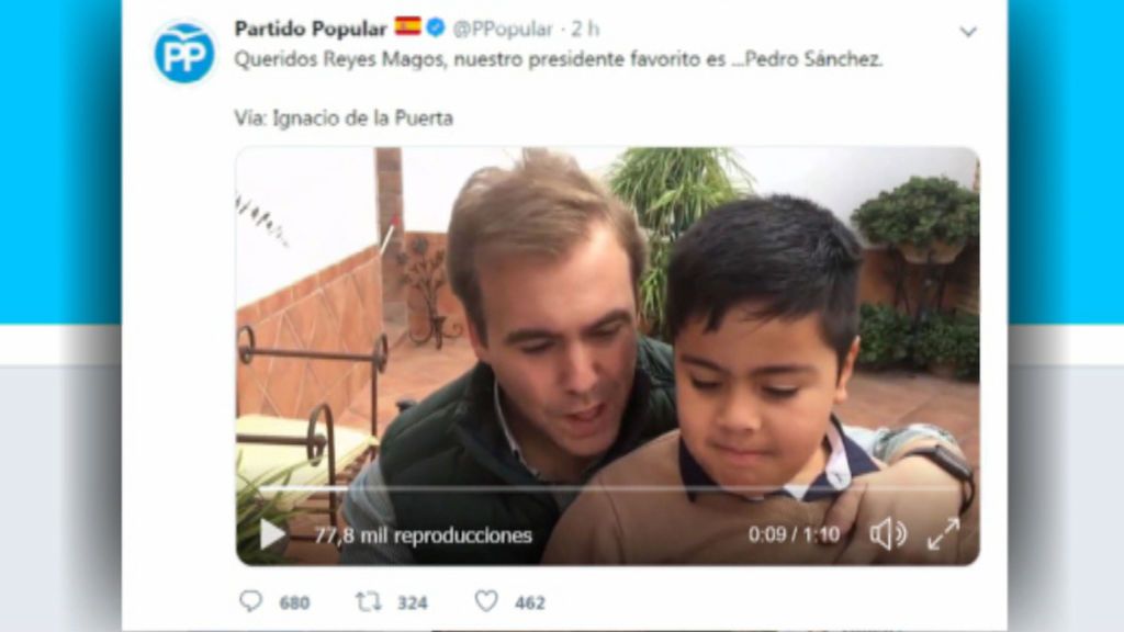 El polémico vídeo que ha tuiteado el PP en el que un niño desea la muerte de Pedro Sánchez